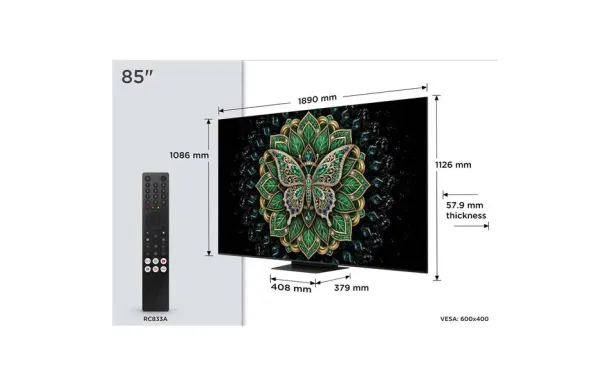 TCL Téléviseur UHD 4K TC 85C6KPRO